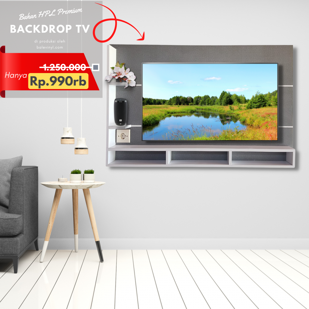 backdrop tv ukuran maksimal 40 inch